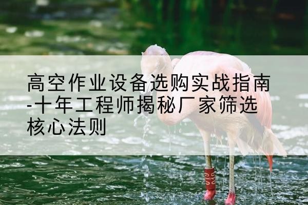 武都剪叉式升降机厂家-高空作业设备选购实战指南-十年工程师揭秘厂家筛选核心法则