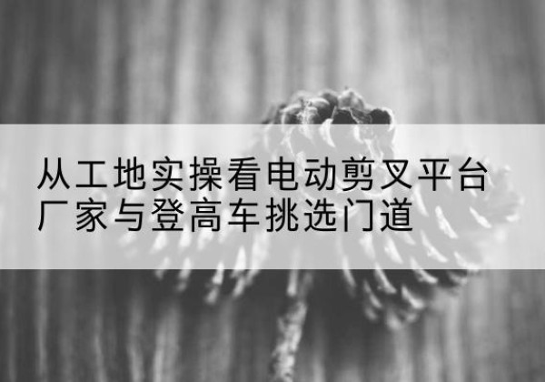 武都电动剪叉升降平台厂家-从工地实操看电动剪叉平台厂家与登高车挑选门道